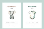 Baby Birth Announcement Cards, a Card Template by Filip Studio (Thumbnail 2 of 2)