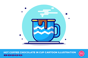 Hot Coffee Chocolate Cup Cartoon