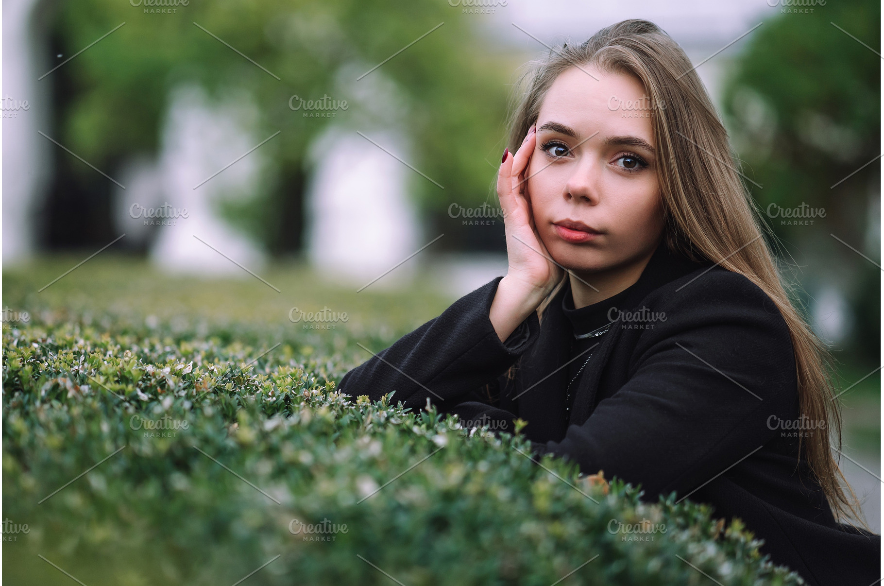Thoughtful young woman in a black, a Beauty & Fashion Photo by Red Hot Chili Pepper Shop
