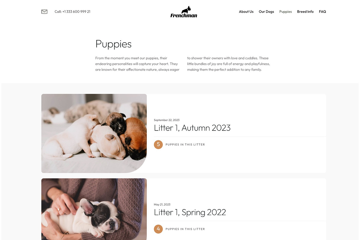 Frenchman - WP dog breeder kit, a Templates & Theme by Oooh Boi (Photo 5 of 12)