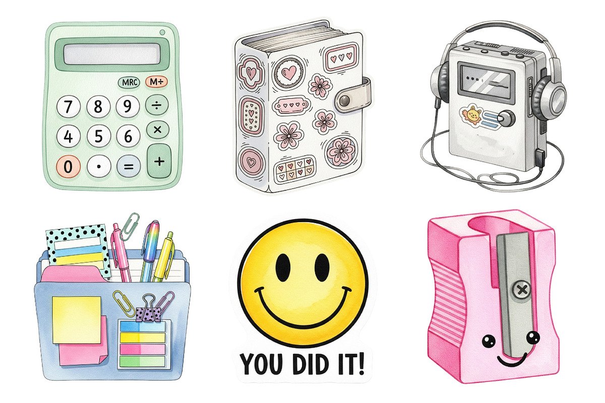 Retro Back to School Clipart, an Illustration by Daily.Designs (Photo 4 of 5)