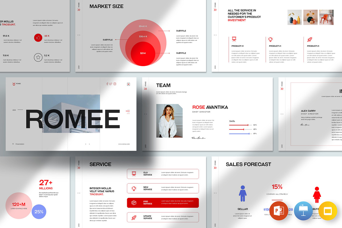 Romee Business Presentation Template, a Presentation Template by evgenystudio (Photo 1 of 10)