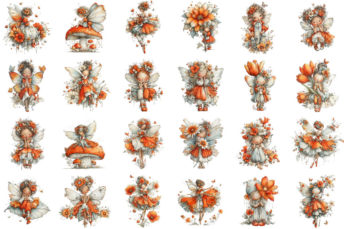 Whimsical Spring Fairy Clipart, an Illustration by designcity5 (Photo 2 of 5)