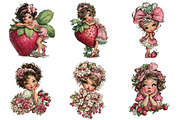 Whimsical Strawberry Girl Clipart, a Seasonal Illustration by CitraGraphics (Thumbnail 4 of 6)