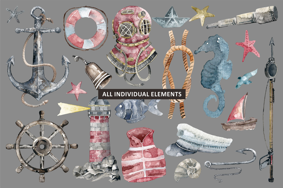 SALE - Nautical Watercolour, an Illustration by Soir Creative (Photo 4 of 6)