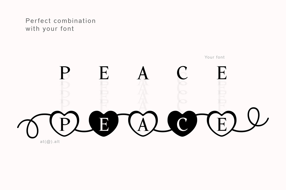 Connected Hearts - Decorative Font, a Sans Serif Font by Attractype (Photo 7 of 8)