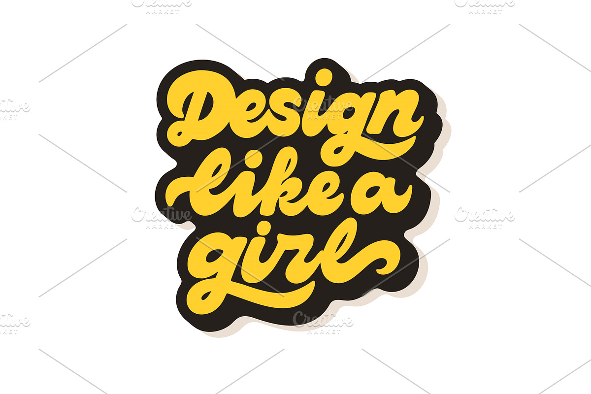 Design like a girl vector lettering, an Illustration by Zagach Letters