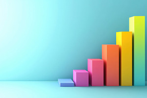 Vibrant growth bar graph, a Photo by Beautiful things