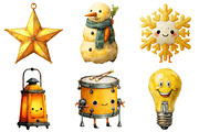 Cute Yellow Christmas Clipart, an Illustration by Daily.Designs (Thumbnail 2 of 5)