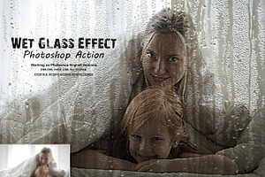 Wet Glass Effect Photoshop Action, an Action Add-On by Studio Retouch