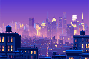 View of the streets of the night, an Object Illustration by LadadikArt