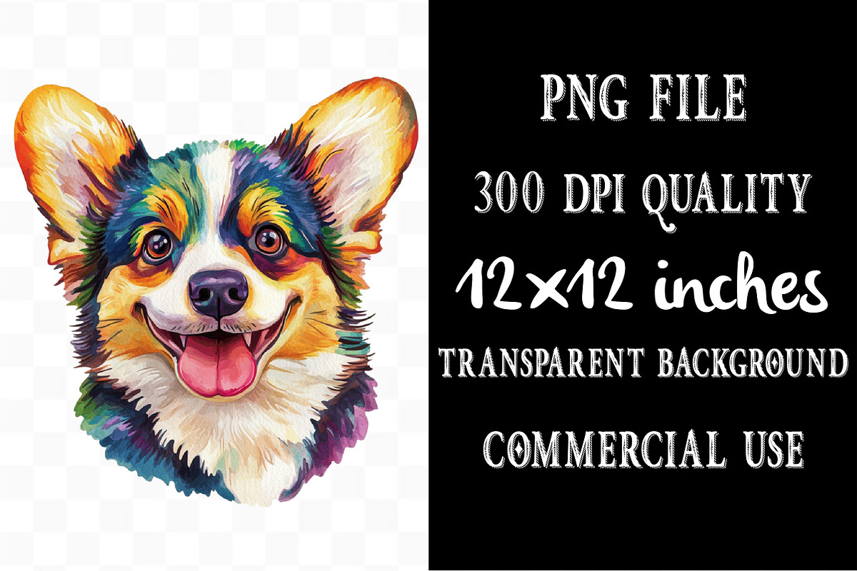 Colorful Baby Dog Face Sublimation, an Illustration by Designking (Photo 4 of 4)