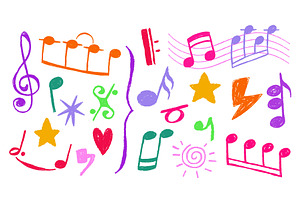 Color crayon notes set isolated on, an Illustration by art PVP - market