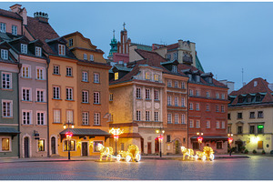 Christmas Decorations in Warsaw Old, an Architecture Photo by kavalenkava