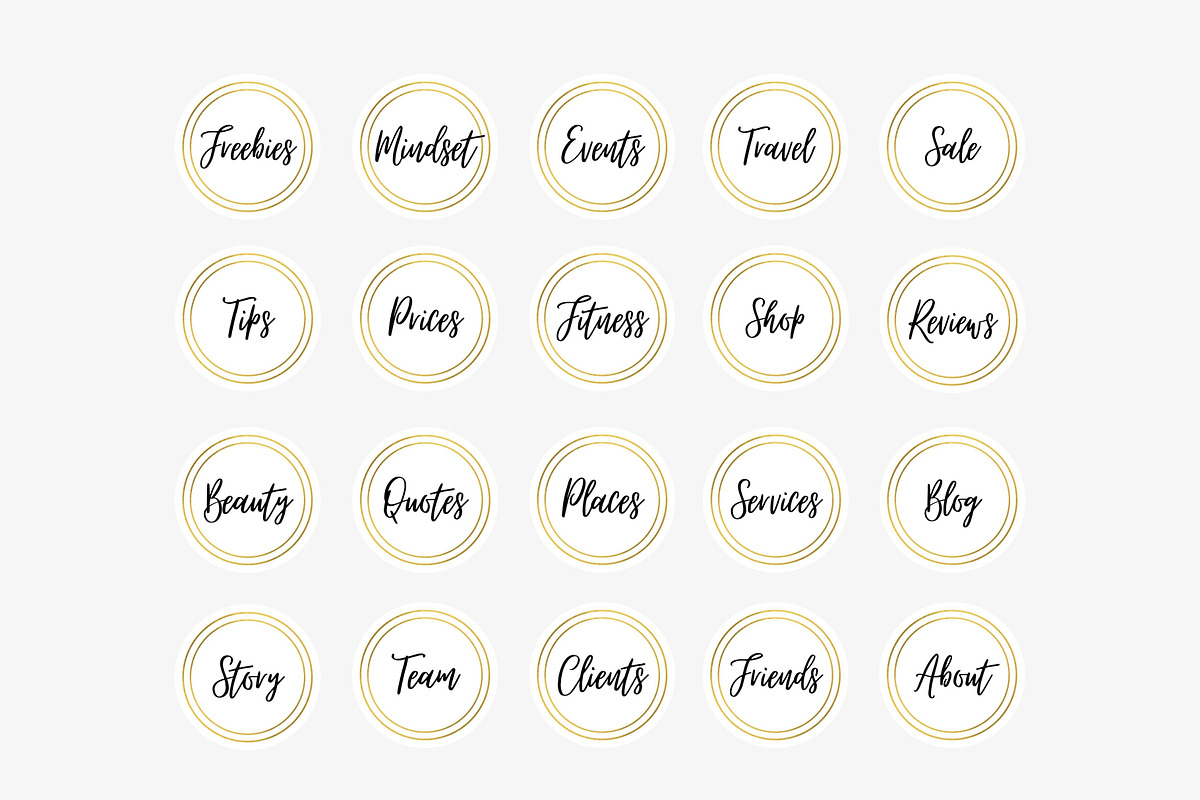Gold Instagram Highlights Canva, a Graphic by DeeBeeDesign (Photo 3 of 7)