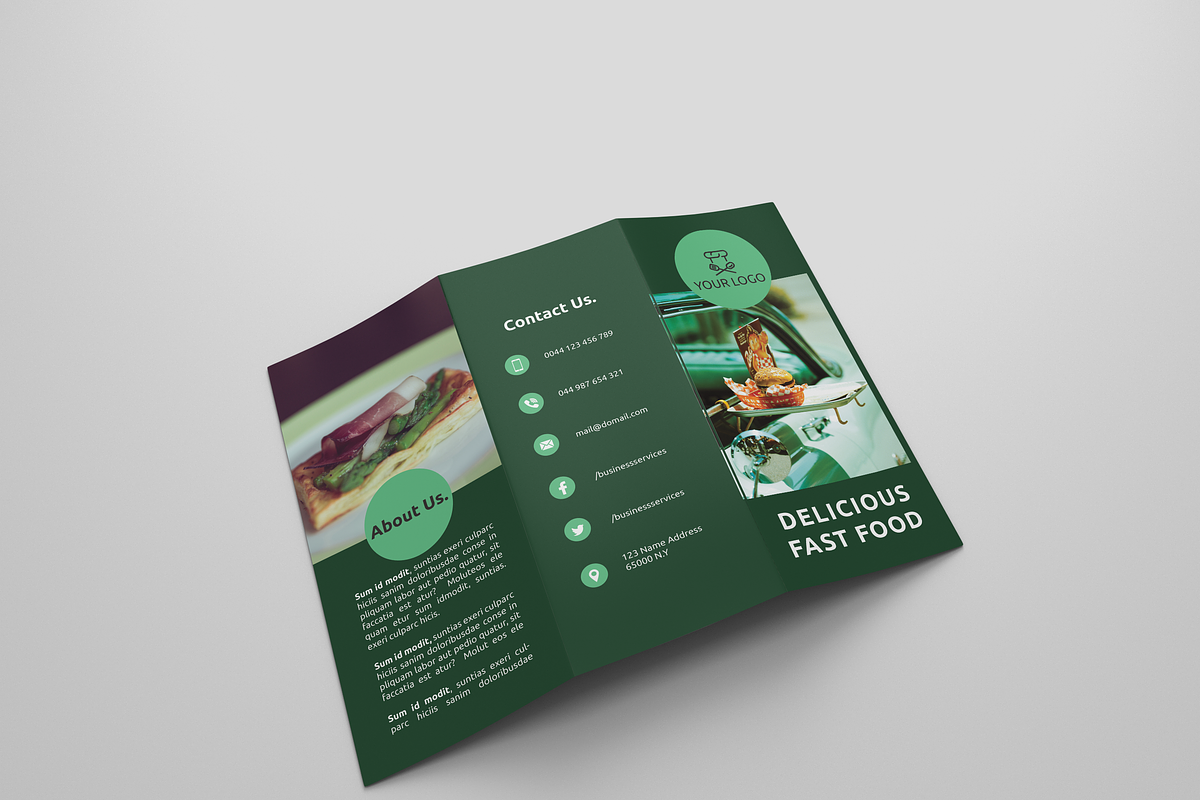 Fast Food Tri-fold Brochures, a Brochure Template by UNIK Agency (Photo 9 of 15)
