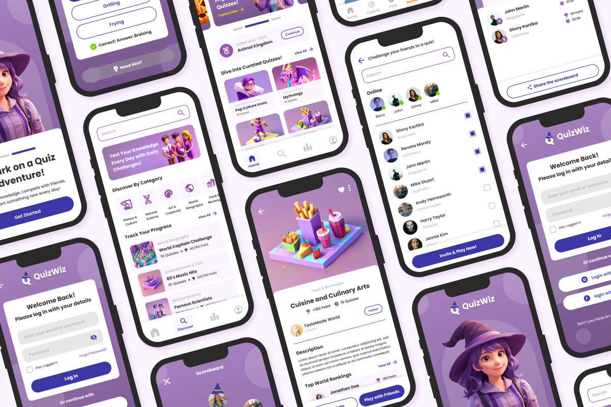 QuizWiz - Trivia Quiz Mobile App, an UI Kit Template by twinstd (Photo 3 of 4)