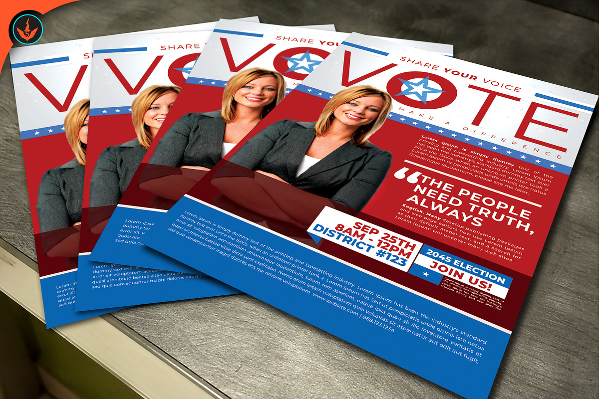 Vote Election Flyer Template, a Flyer Template by SeraphimChris (Photo 4 of 4)