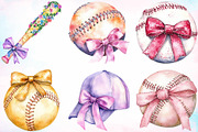Baseball & Softball Coquette Bow, a Seasonal Illustration by Canvas Craft (Thumbnail 3 of 4)