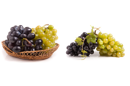 bunch of green and blue grapes in, a Food & Drink Photo by NataPhoto