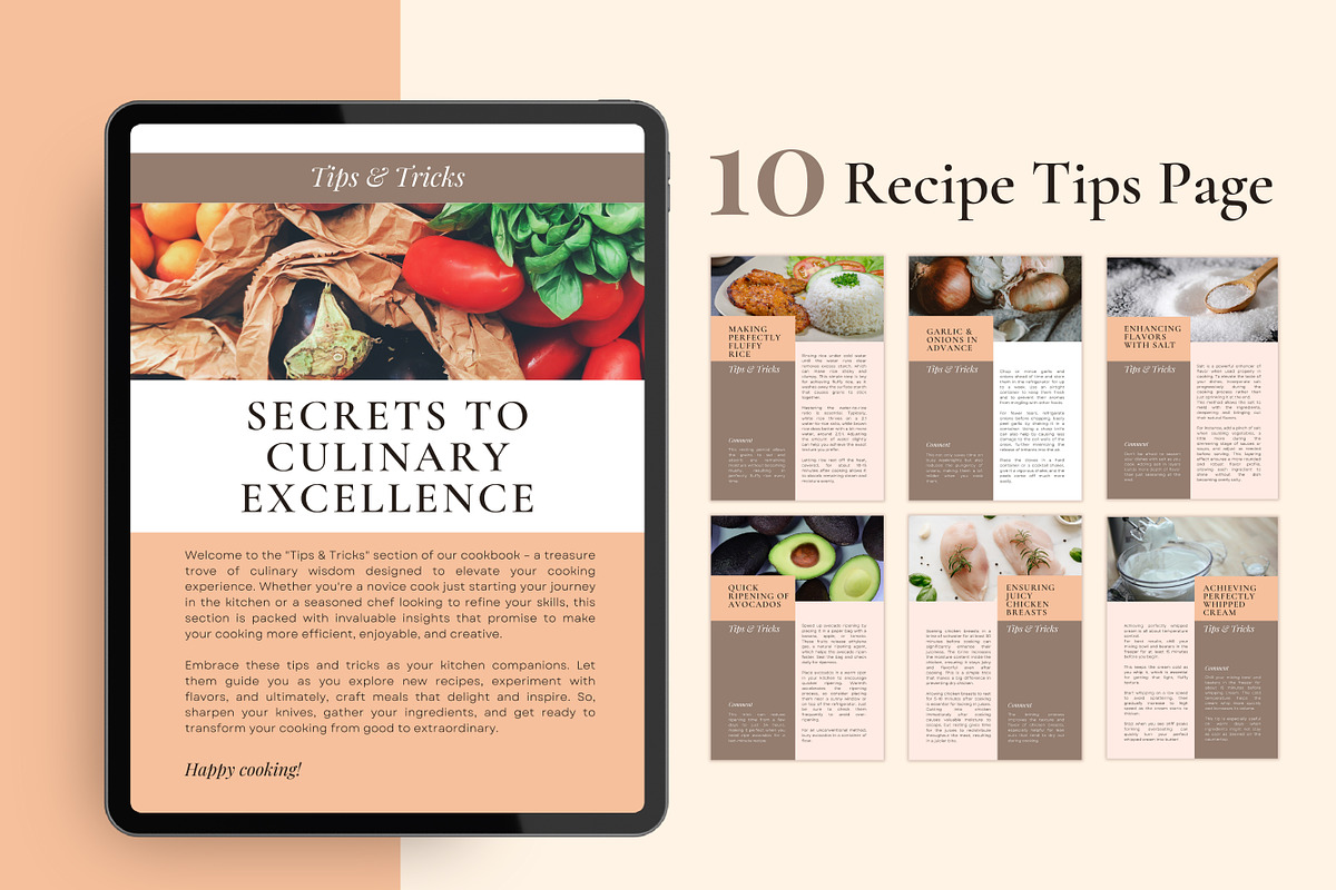 70 Cookbook Pages Templates Canva, a Templates & Theme by TemplateCastleStore (Photo 9 of 10)