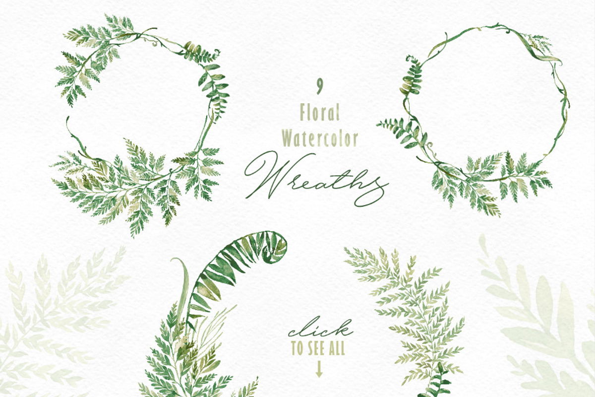 Fern Land. Watercolor Collection, an Illustration by OctopusArtis (Photo 2 of 8)