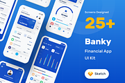 Banky -  Finance App UI Kit, an App Template by Designspace (Thumbnail 1 of 7)