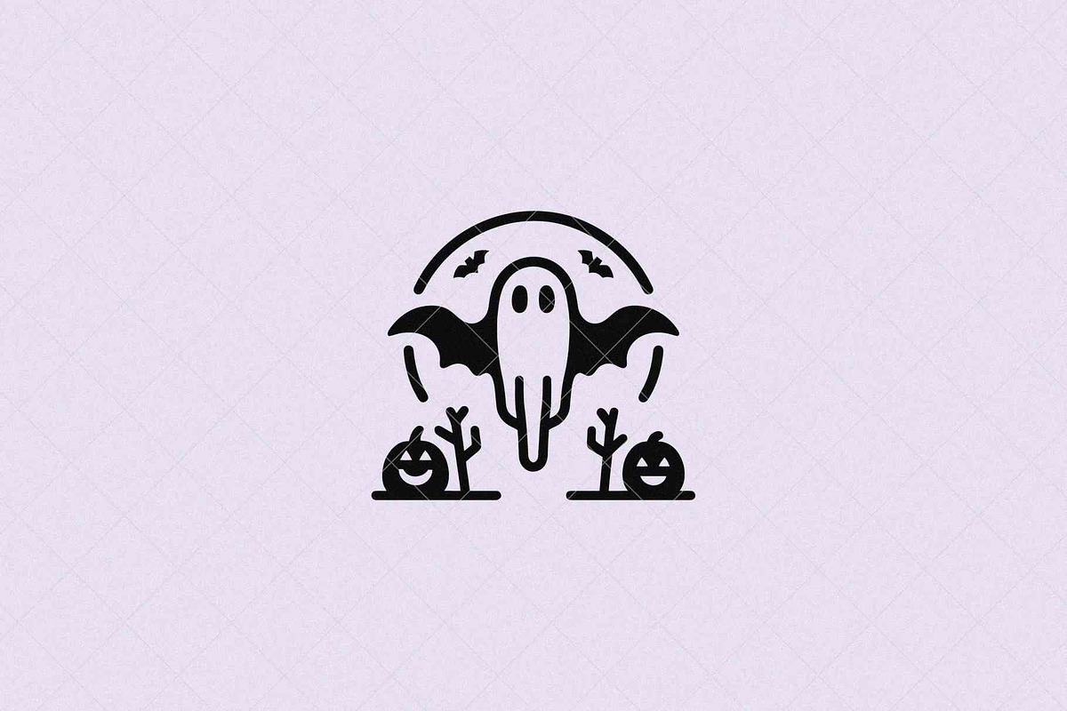 Spooky Ghost Emblem Halloween, a Seasonal Illustration by Vectorium Studio (Photo 3 of 3)