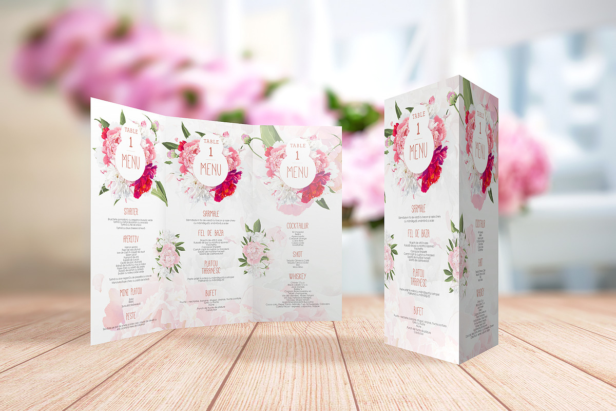 Floral Wedding Menu, a Stationery Template by FlatlineRo (Photo 2 of 2)