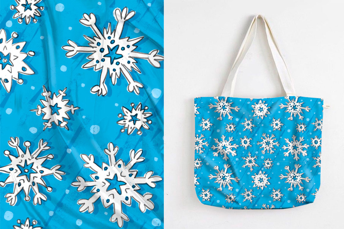 Snowflakes seamless pattern, a Pattern Graphic by Melniklenart (Photo 2 of 4)