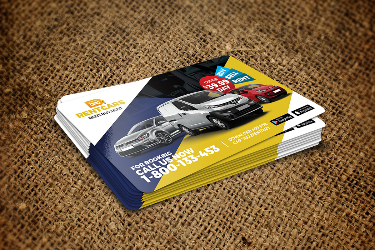 Rent A Car Business Card Template, a Business Card Template by GraphicsEgg