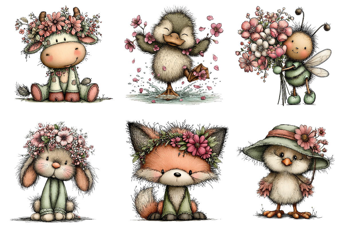 Whimsical Spring Animals Clipart, an Illustration by Dream Creation (Photo 5 of 7)