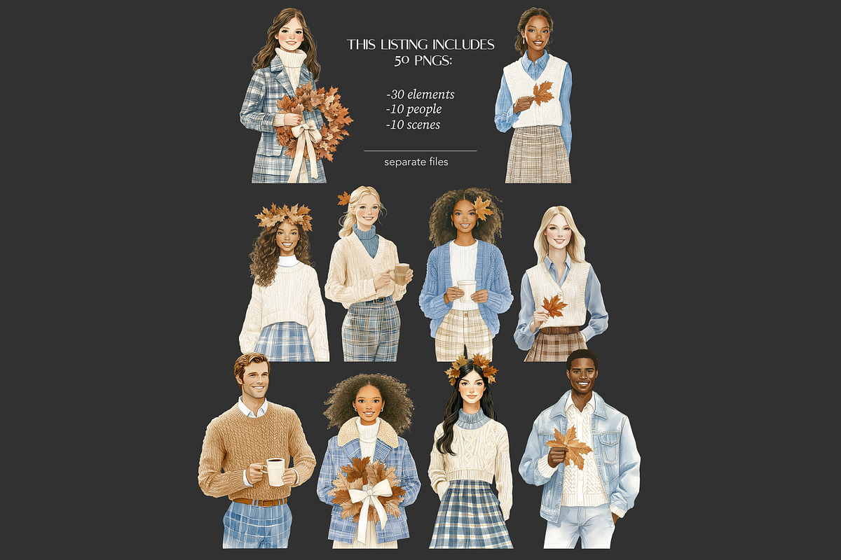 Fall Clipart | Cozy Autumn Elegant, a Seasonal Illustration by GlamArtZhanna (Photo 7 of 8)
