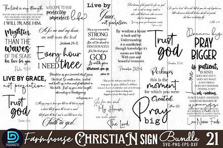 Farmhouse Christian Sign SVG Bundle, an Illustration by Design's Dark