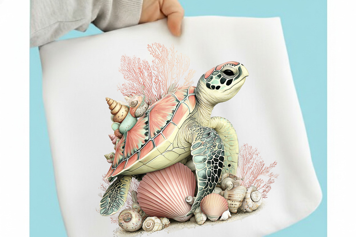 Whimsical Summer Turtle Clipart, an Animal Illustration by designcity5 (Photo 4 of 5)