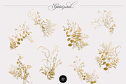 Gilded Petals Gold Foliage, an Illustration by SunnyAfternoons (Thumbnail 3 of 13)