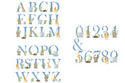 10 Watercolor Animal Alphabets., an Animal Illustration by TaPilipa (Thumbnail 6 of 11)