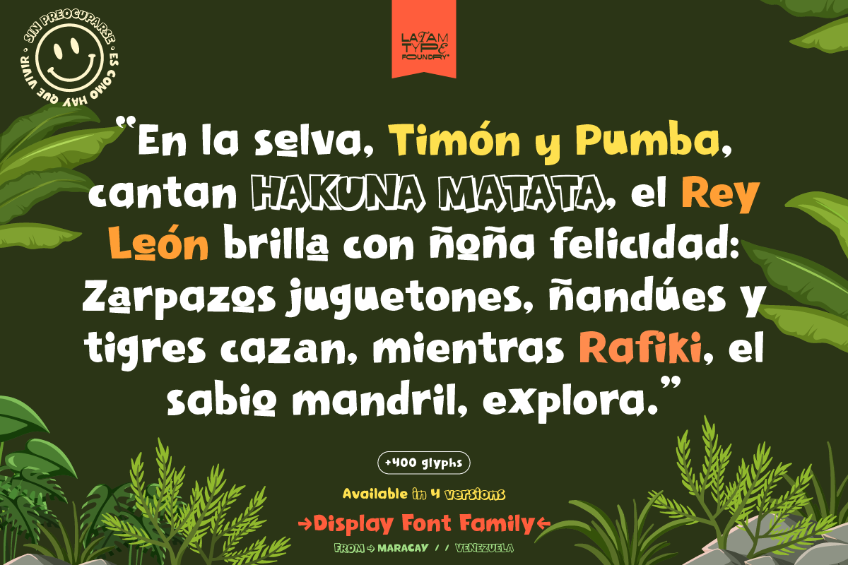 LT Hakuna Matata - Display Font, a Sans Serif Font by NasArt© (Photo 2 of 7)
