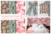 Festive Holiday Seamless Patterns, an Illustration by Johanna V. Creative (Thumbnail 1 of 4)