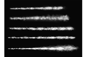 Smoke tail. Realistic white smoke, an Object Illustration by Frogella