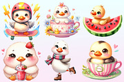 Kawaii Quirky Goose Clipart, a Graphic by CitraGraphics (Thumbnail 2 of 4)