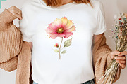 Watercolor Spring Cosmos Flowers Cli, an Illustration by CreationArt (Thumbnail 4 of 7)