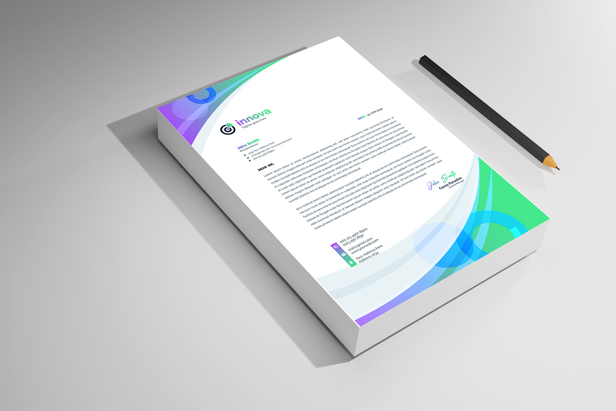 Colourful business letterhead, a Stationery Template by mdmijanur0187 (Photo 2 of 8)