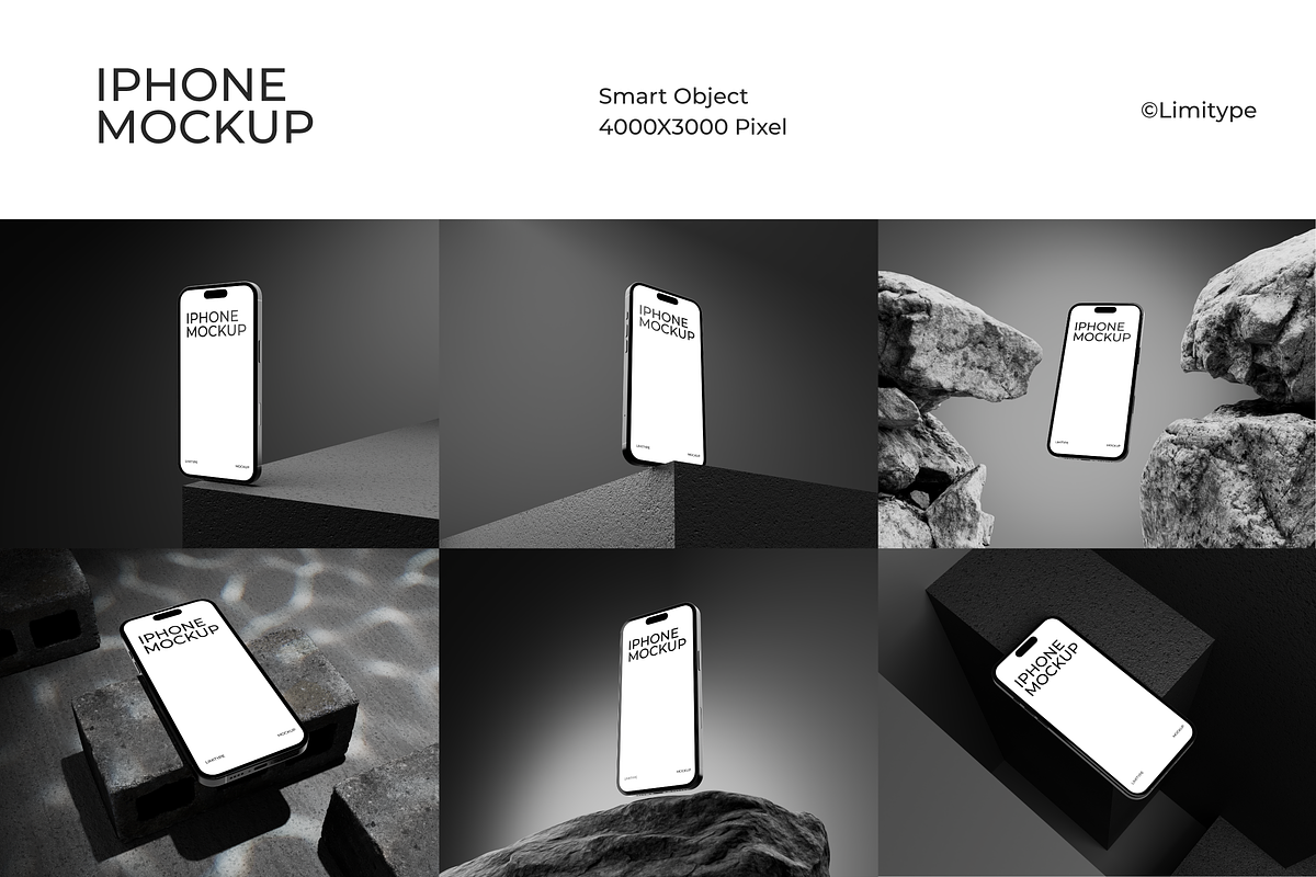 Modern iPhone Screen Mockups, a Device Mockup by limitype (Photo 1 of 7)