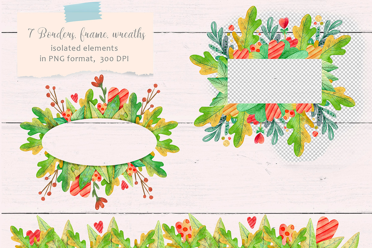 Valentines Day watercolor Set, an Illustration by annasokol_ (Photo 5 of 12)