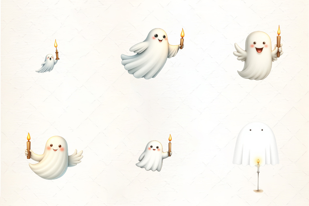 Flying Ghost with Candle Clipart, an Illustration by CrexoraLab (Photo 5 of 5)