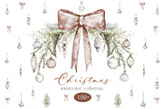 Boho‑Nordic Christmas Watercolor Set, a Seasonal Illustration by LenArt (Thumbnail 1 of 17)