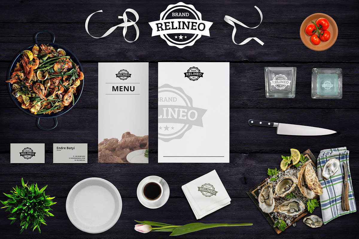 Restaurant Branding Mock-up#1, a Product Mockup by relineo.mock-ups