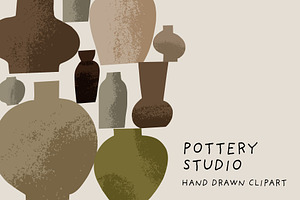 POTTERY STUDIO. HAND DRAWN CLIPART, an Object Illustration by Barkova Nadya