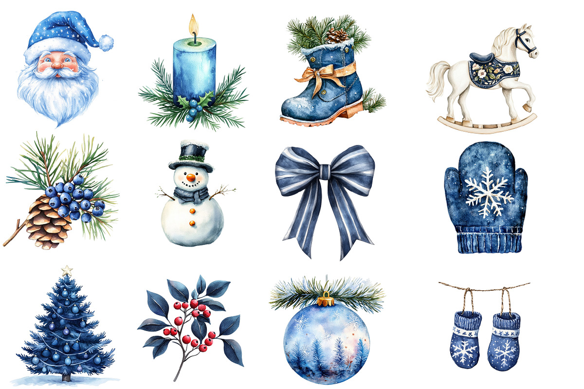 Vintage Navy Christmas Winter, an Illustration by Designworld (Photo 3 of 5)